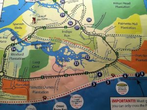 Map of Hilton Head Island and its trails